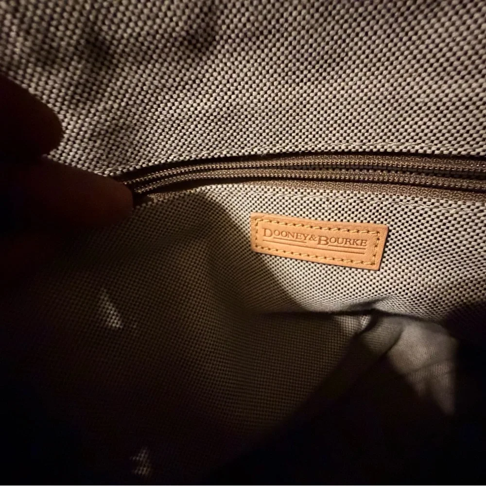 Dooney & Bourke Taupe Logo Tote with Tan Leather Trim - Picture 4 of 4